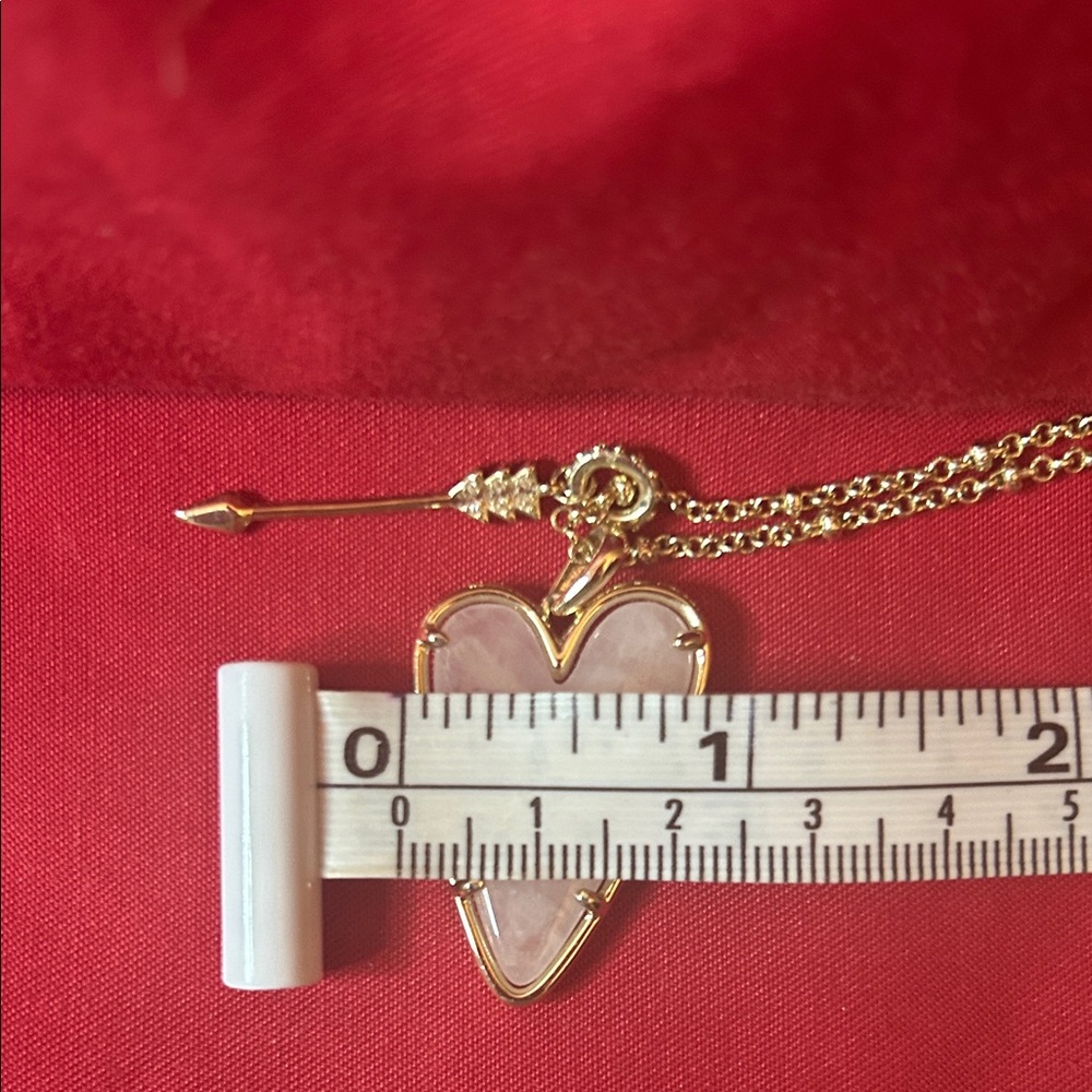 Kendra Scott Pink Heart Necklace on Adjustable Gold tone Chain sku#181 - Picture 9 of 9